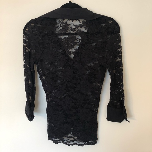 Floral Mesh White House Black Market Top - Picture 3 of 3